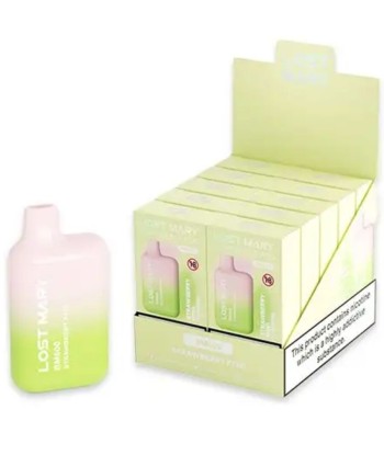 LOST MARY - (PACK PROFESIONAL EXPOSITOR - 10 UNIDADES) BM600 VAPER NICOTINA 2 DESECHABLE SABOR FRESA KIWI