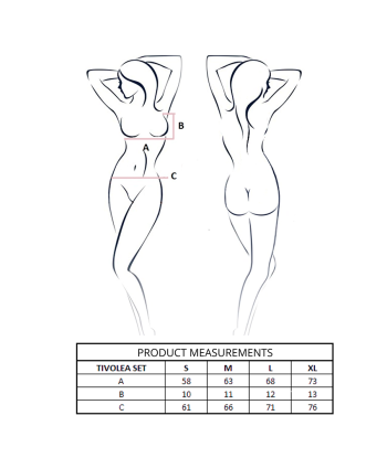 PASSION - TIVOLEA SET SUJETADOR TANGA NEGRO L-XL