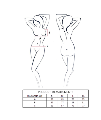 PASSION - BELISSANA SET SUJETADOR TANGA BURDEOS S-M