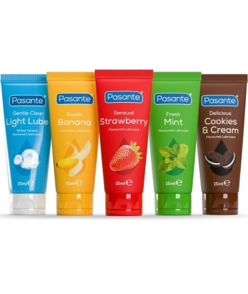 PASANTE - PACK LUBRICANTES SABORES VARIADOS 5 UDS X 15 ML