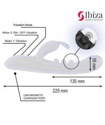 IBIZA - VIBRADOR RABBIT PERLAS CON PULSACIÓN