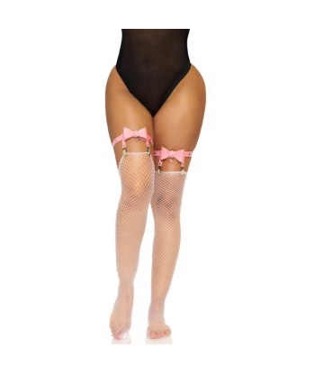 LEG AVENUE - LIGUERO ALTO DE CUERO VEGANO TALLA ÚNICA - ROSA