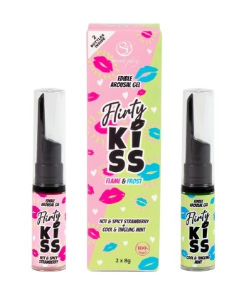 SECRETPLAY - FLIRTY KISS GELES CON EFECTOS SEXO ORAL FRESA and MENTA 2 x 8 GR