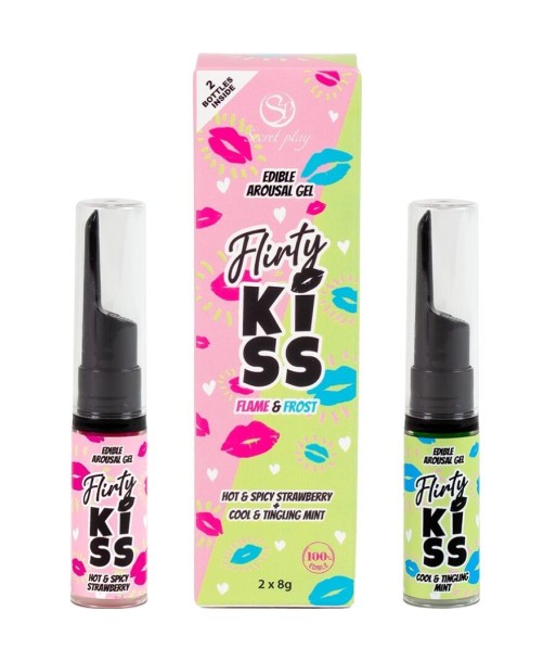 SECRETPLAY - FLIRTY KISS GELES CON EFECTOS SEXO ORAL FRESA and MENTA 2 x 8 GR