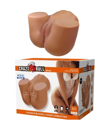CRAZY BULL - WENDY TRASERO FEMENINO REALISTA VIBRADOR and SUCCIONADOR CON SONIDO 11 KG