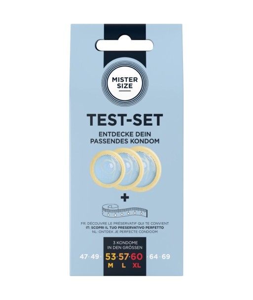 MISTER SIZE - TEST SET 3 PRESERVATIVOS DIFERENTES TALLAS CINTA MÉTRICA