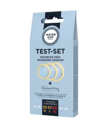 MISTER SIZE - TEST SET 3 PRESERVATIVOS DIFERENTES TALLAS CINTA MÉTRICA