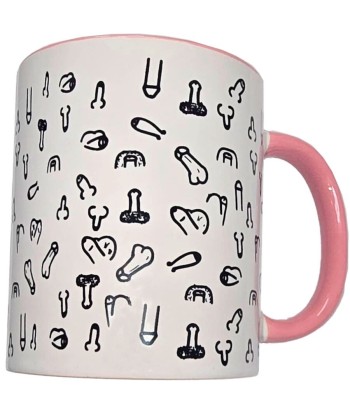 DIABLO PICANTE - TAZA BLANCA PENES and ASA ROSA 370 ML