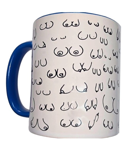 DIABLO PICANTE - TAZA BLANCA TETAS and ASA AZUL 370 ML