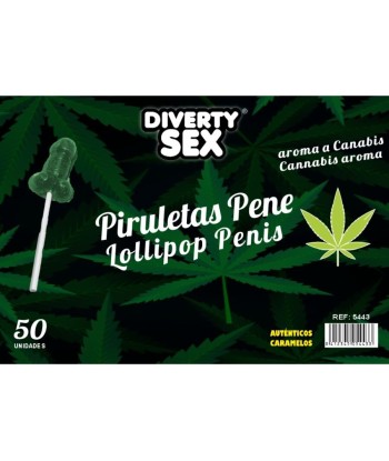 DIABLO GOLOSO - 50 PIRULETAS PENE AROMA CANNABIS