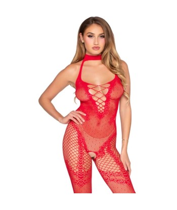 LEG AVENUE - 89336 BODYSTOCKING SIN ENTREPIERNA ROJO - TALLA ÚNICA