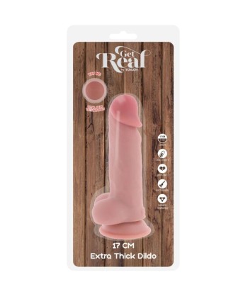 GET REAL - PENE REALÍSTICO DELUXE CON TESTÍCULOS EXTRA GRUESO 17 CM