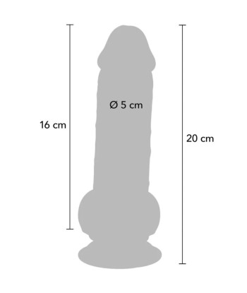 GET REAL - PENE REALÍSTICO DELUXE CON TESTÍCULOS EXTRA GRUESO 20 CM