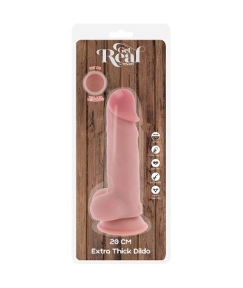 GET REAL - PENE REALÍSTICO DELUXE CON TESTÍCULOS EXTRA GRUESO 20 CM