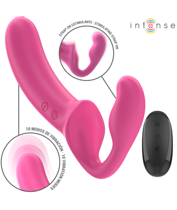 INTENSE - AMY VIBRADOR DOBLE 20 CM ROSA CONTROL REMOTO