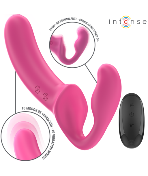 INTENSE - AMY VIBRADOR DOBLE 20 CM ROSA CONTROL REMOTO