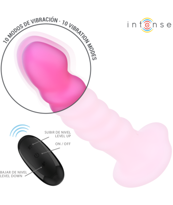 INTENSE - CINDY VIBRADOR TALLA L DISEÑO EN ESPIRAL 10 VIBRACIONES ROSA CONTROL REMOTO