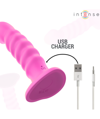 INTENSE - CINDY VIBRADOR TALLA L DISEÑO EN ESPIRAL 10 VIBRACIONES ROSA CONTROL REMOTO