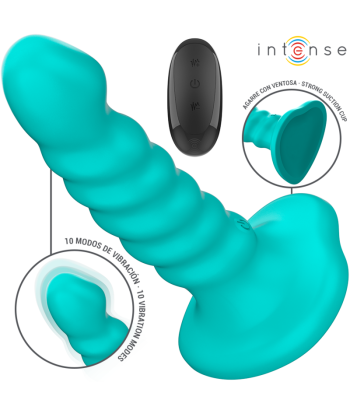 INTENSE - BUFFY VIBRADOR TALLA S DISEÑO EN ESPIRAL 10 VIBRACIONES AZUL CONTROL REMOTO