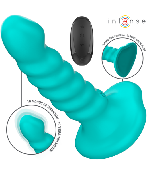 INTENSE - BUFFY VIBRADOR TALLA S DISEÑO EN ESPIRAL 10 VIBRACIONES AZUL CONTROL REMOTO