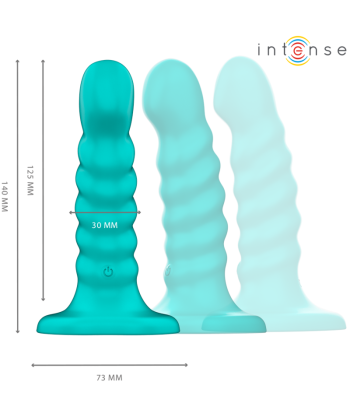 INTENSE - BUFFY VIBRADOR TALLA S DISEÑO EN ESPIRAL 10 VIBRACIONES AZUL CONTROL REMOTO