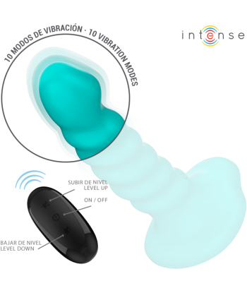 INTENSE - BUFFY VIBRADOR TALLA S DISEÑO EN ESPIRAL 10 VIBRACIONES AZUL CONTROL REMOTO