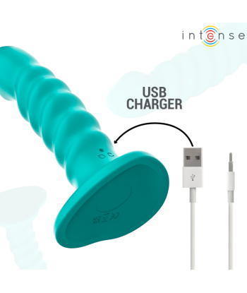 INTENSE - BUFFY VIBRADOR TALLA S DISEÑO EN ESPIRAL 10 VIBRACIONES AZUL CONTROL REMOTO