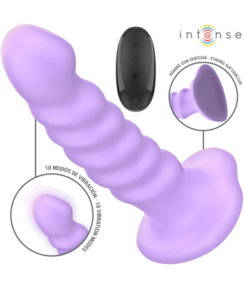 INTENSE - BRENDA VIBRADOR TALLA M DISEÑO EN ESPIRAL 10 VIBRACIONES MORADO CONTROL REMOTO