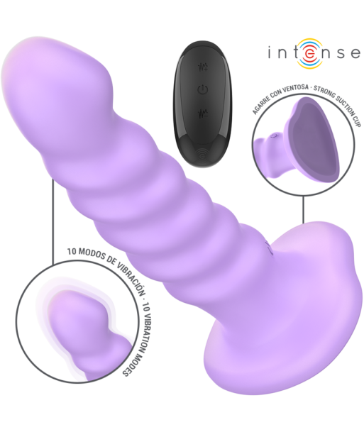 INTENSE - BRENDA VIBRADOR TALLA M DISEÑO EN ESPIRAL 10 VIBRACIONES MORADO CONTROL REMOTO