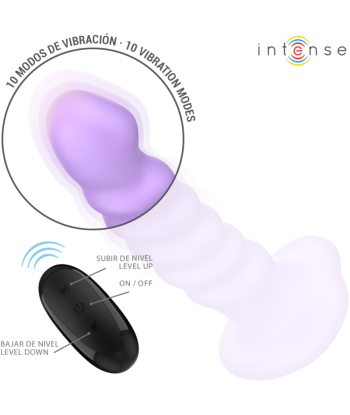 INTENSE - BRENDA VIBRADOR TALLA M DISEÑO EN ESPIRAL 10 VIBRACIONES MORADO CONTROL REMOTO