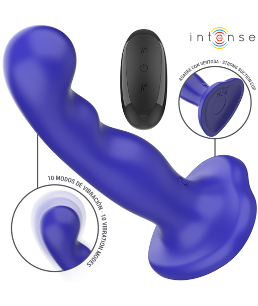INTENSE - SHORTY VIBRADOR CON VENTOSA AZUL CONTROL REMOTO