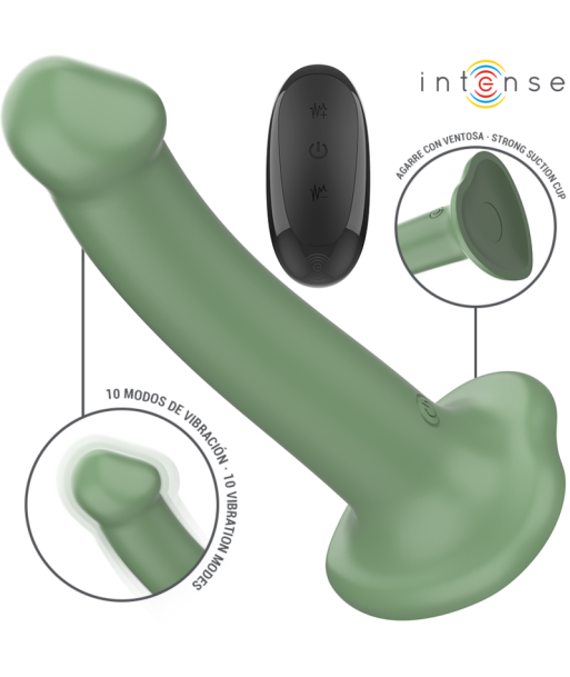 INTENSE - BECCA VIBRADOR CON VENTOSA 10 VIBRACIONES VERDE CONTROL REMOTO