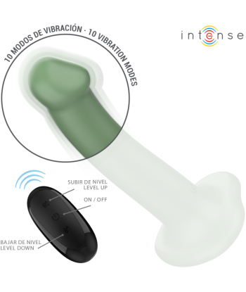 INTENSE - BECCA VIBRADOR CON VENTOSA 10 VIBRACIONES VERDE CONTROL REMOTO