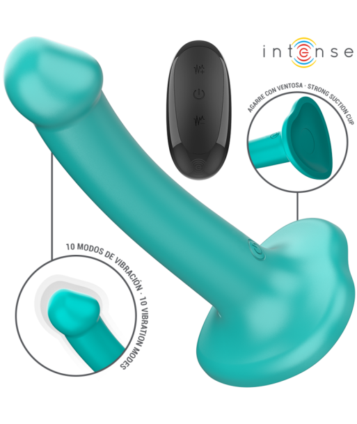 INTENSE - KATIE VIBRADOR CON VENTOSA 10 VIBRACIONES AZUL OSCURO CONTROL REMOTO