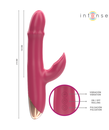 INTENSE - CHLOE VIBRADOR MULTIFUNCIÓN 3 EN 1 ROJO