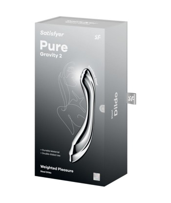 SATISFYER - PURE GRAVITY 2 DILDO ACERO INOXIDABLE DOBLE USO