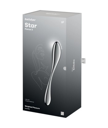 SATISFYER - STAR FORCE 3 DILDO ACERO INOXIDABLE DOBLE USO
