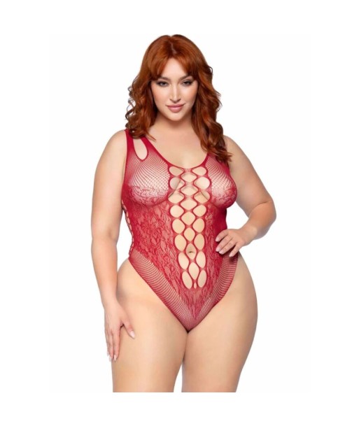 LEG AVENUE - 81641X BODY TIRANTES SIN COSTURAS BURDEOS TALLA 1X-2X