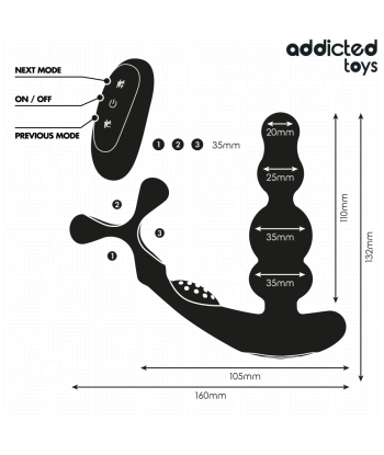 ADDICTED TOYS - MASAJEADOR PROSTÁTICO ROTATORIO CONTROL REMOTO