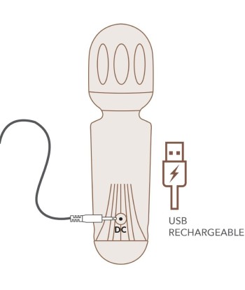 ROCKS-OFF - MINI VARITA RECARGABLE 16 FUNCIONES NEGRO