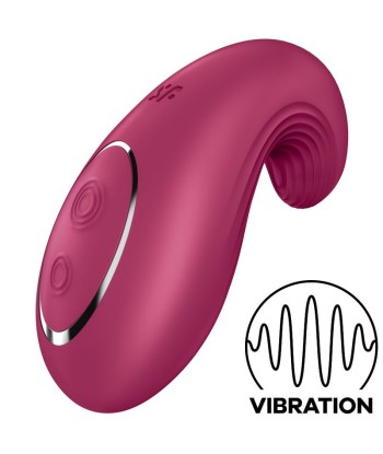 SATISFYER - DIPPING DELIGHT VIBRADOR LAY-ON ROJO