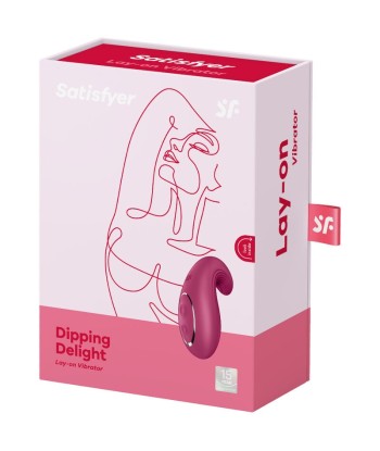 SATISFYER - DIPPING DELIGHT VIBRADOR LAY-ON ROJO
