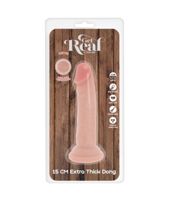 GET REAL - DILDO DELUXE DONG GRUESO DE DOBLE DENSIDAD TPE 15 CM