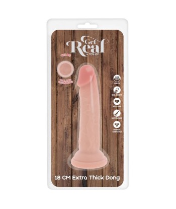 GET REAL - DILDO DELUXE DONG GRUESO DE DOBLE DENSIDAD TPE 18 CM