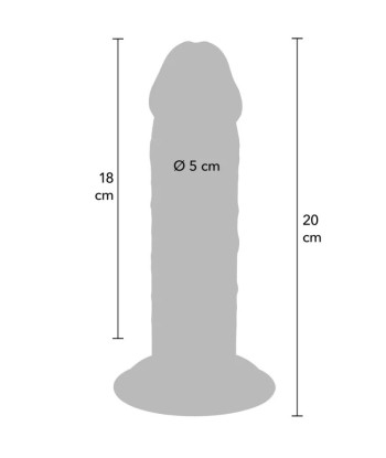GET REAL - DILDO DELUXE DONG GRUESO DE DOBLE DENSIDAD TPE 20 CM