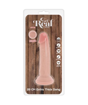 GET REAL - DILDO DELUXE DONG GRUESO DE DOBLE DENSIDAD TPE 20 CM