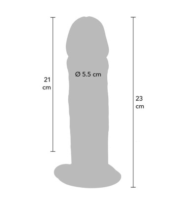 GET REAL - DILDO DELUXE DONG GRUESO DE DOBLE DENSIDAD TPE 23 CM