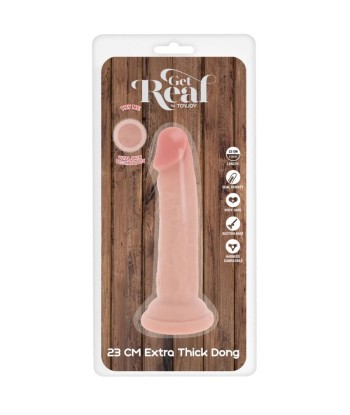 GET REAL - DILDO DELUXE DONG GRUESO DE DOBLE DENSIDAD TPE 23 CM