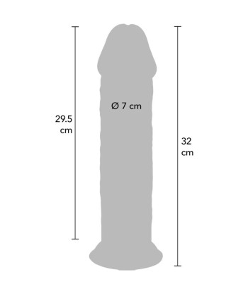 GET REAL - DILDO DELUXE DONG GRUESO DE DOBLE DENSIDAD TPE 32 CM