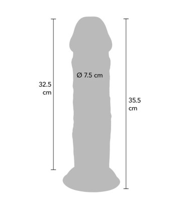 GET REAL - DILDO DELUXE DONG GRUESO DE DOBLE DENSIDAD TPE 35.5 CM